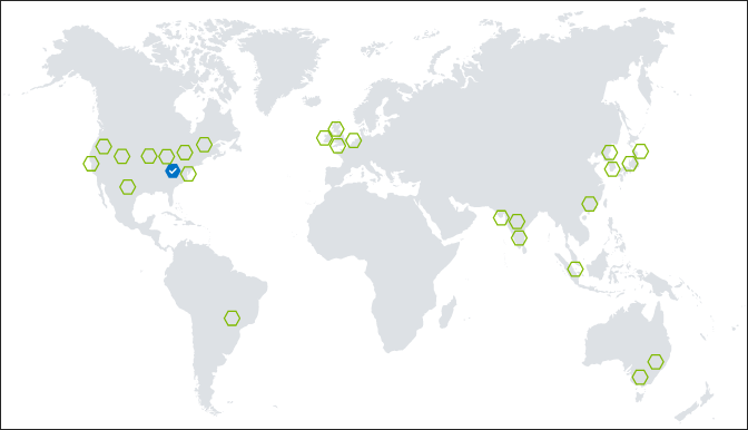 Mapa oblastí na webu Azure Portal