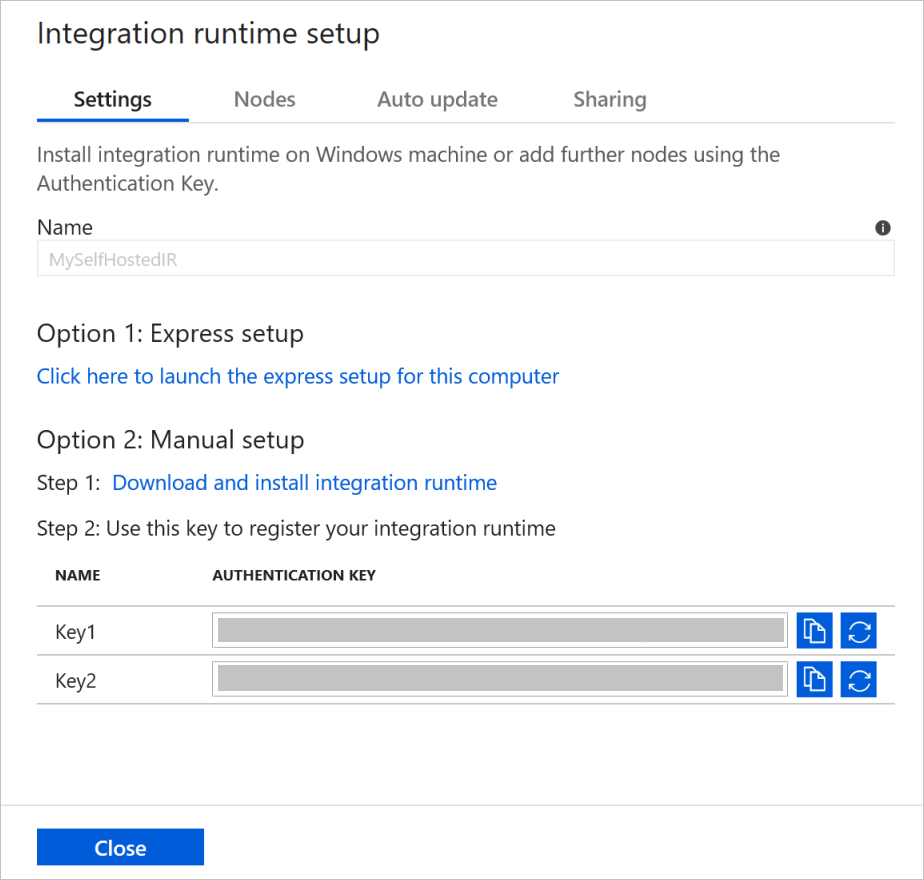 Instalace prostředí Integration Runtime