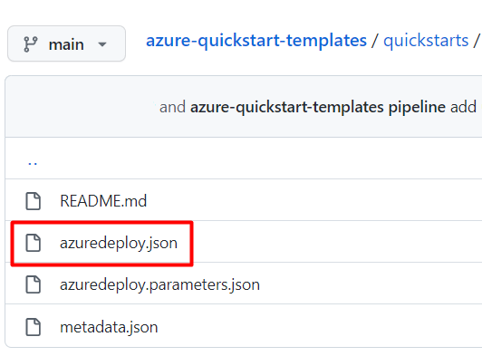 Snímek obrazovky znázorňující umístění souboru azuredeploy.json