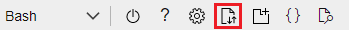 Snímek obrazovky znázorňující tlačítko nahrát soubor v Azure Cloud Shellu