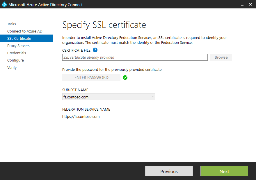 Zadání certifikátu TLS/SSL