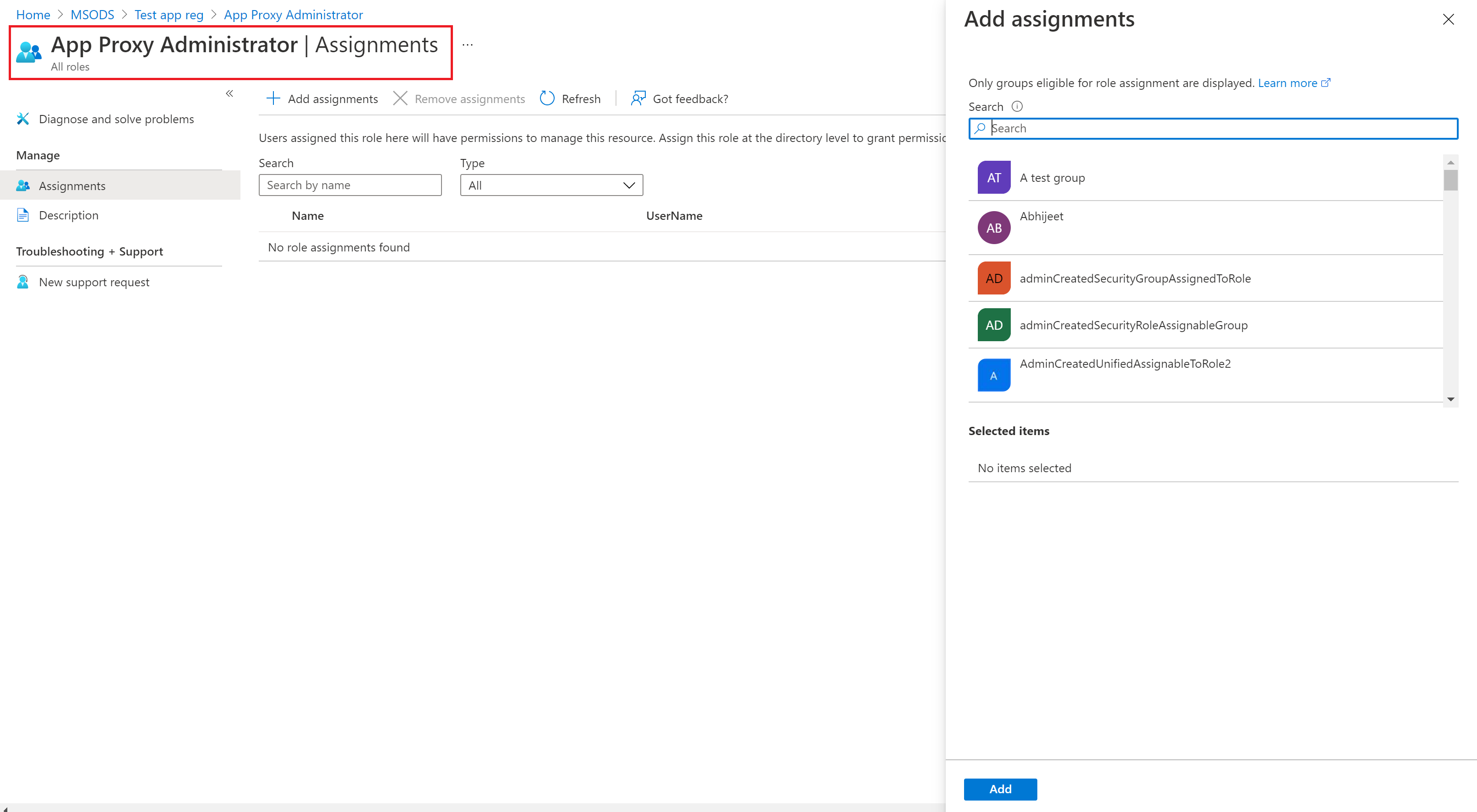 Přidejte přiřazení role s vymezeným oborem k registraci aplikací v MICROSOFT Entra ID.