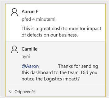 Screenshot showing a comment from Lee and a colleague’s response.