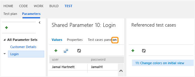 V testovacím centru zvolte parametry