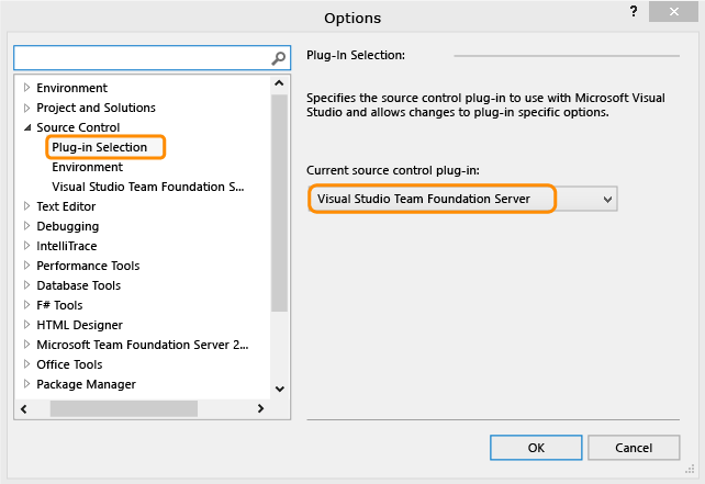 Modul plug-in stránka výběr, dialogové okno Možnosti