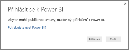 Přihlaste se do Power BI