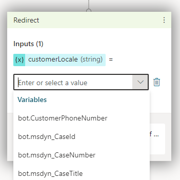 Angiv svar for handlingen Angiv landestandard for debitor, og overlevering til Dynamics 365 kundeservice.