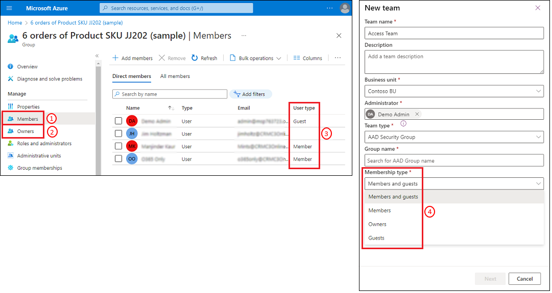 Hvordan Microsoft Entra-medlemmer matcher Dataverse-gruppeteammedlemmer