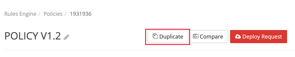 Screenshot: Schaltfläche „Duplizieren“ in der Richtlinien-Übersicht.