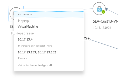 Screenshot: Weitere Informationen zu einem Netzwerkhop