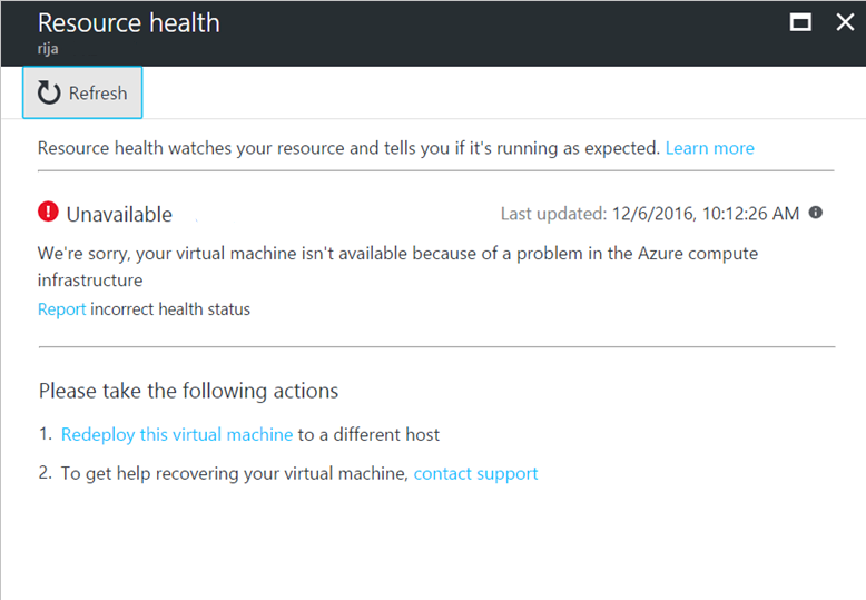 Status „Nicht verfügbar“ bei einem virtuellen Computer aufgrund eines Plattformereignisses