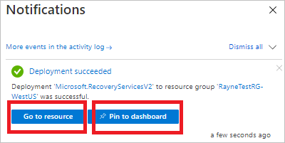 Schaltflächen zum Öffnen des Tresors nach der Bereitstellung und Anheften an das Dashboard