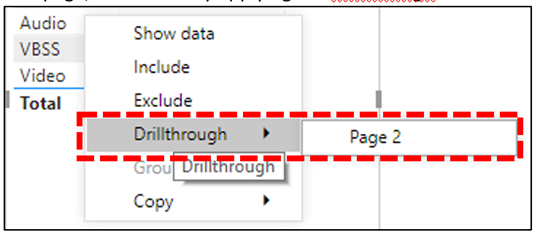 Drillthroughfilter im Power BI-Connector.