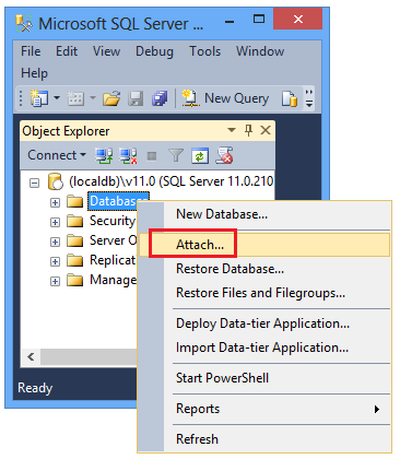 SSMS Attach