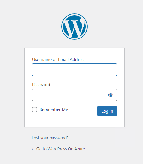 Screenshot des WordPress-Admin-Logins.