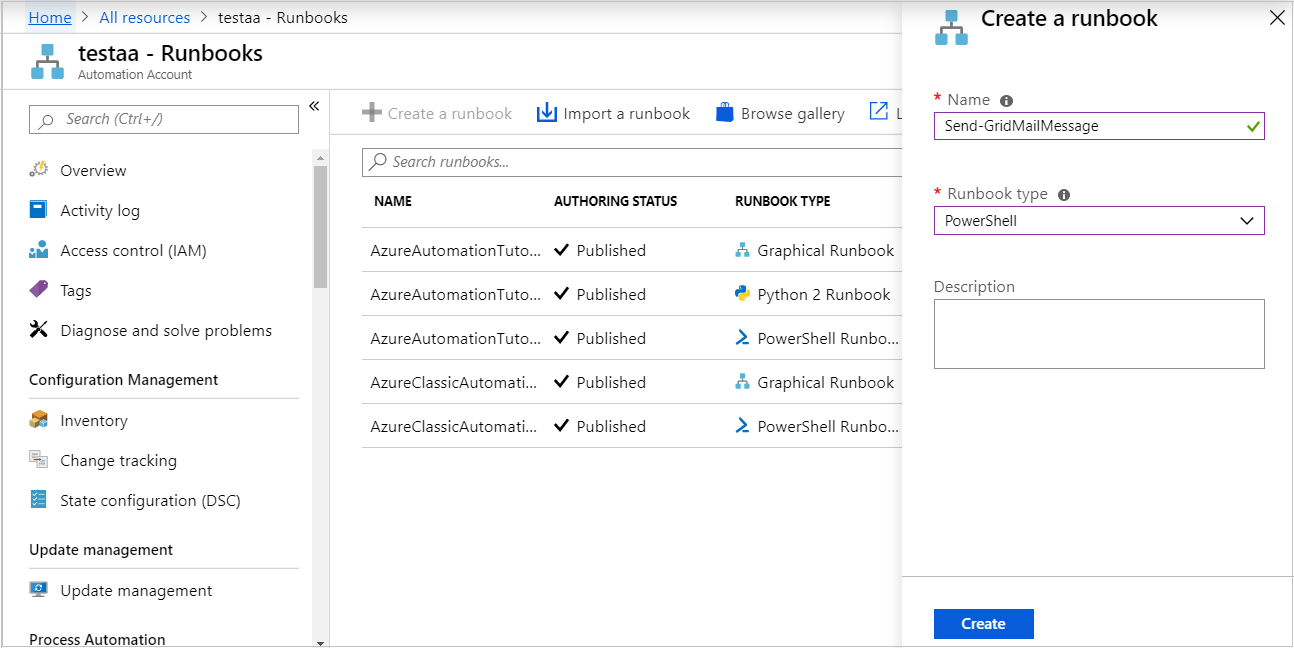 Erstellen eines Runbooks