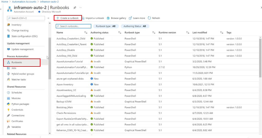 Erstellen eines PowerShell-Workflow-Runbooks im Portal