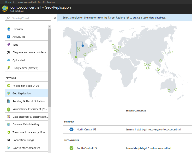 Contoso-Datenbank nach Failover