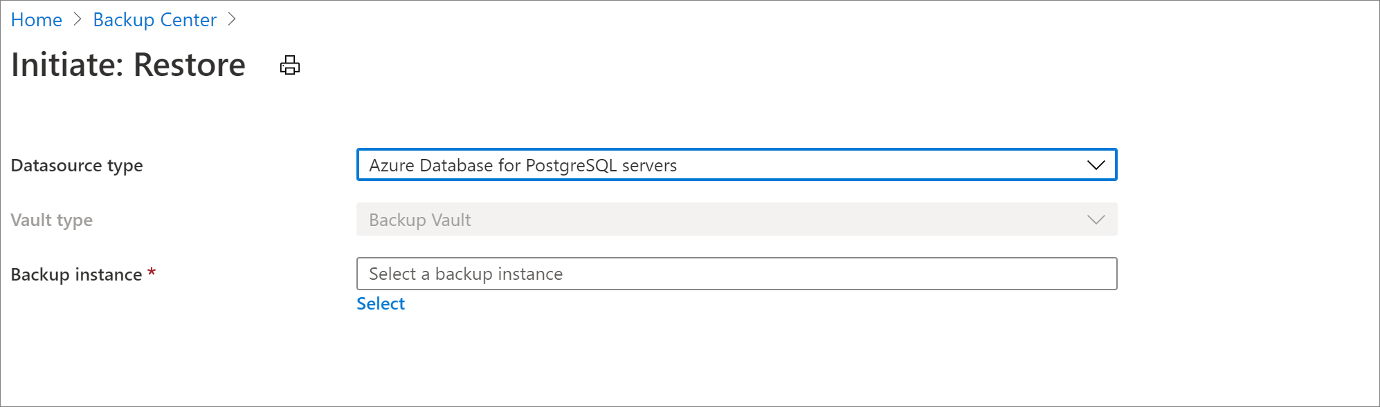 Auswählen der Datenquelle für die Wiederherstellung eines Azure Database for PostgreSQL-Servers