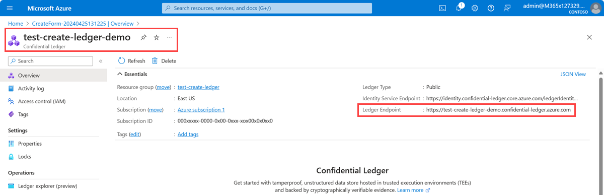 ACL-Portal: Bildschirm zum Erstellen