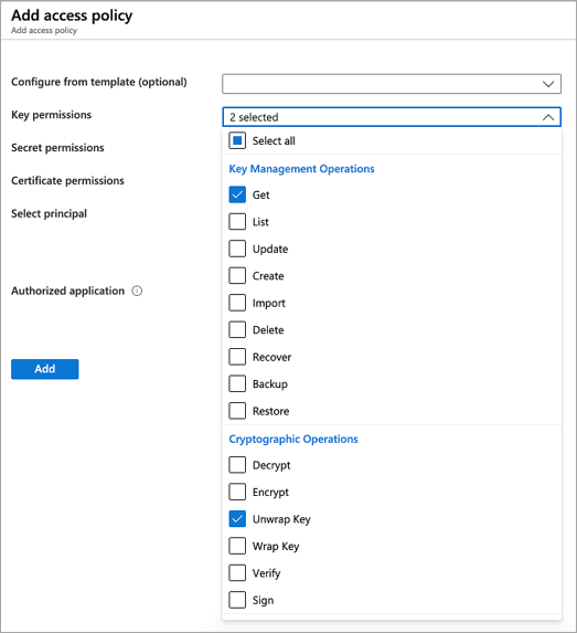 Set key permissions