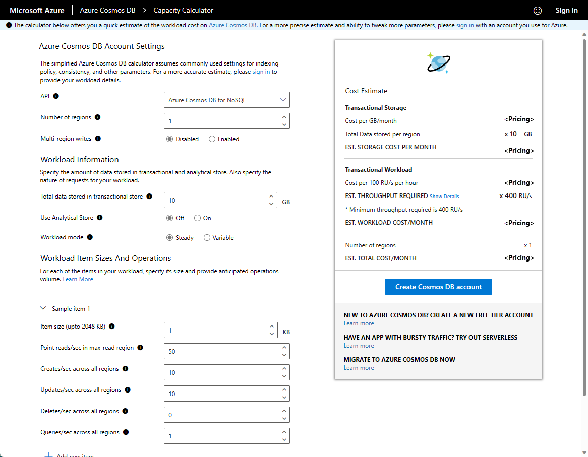 Capacity Planner: Modus „Basic“