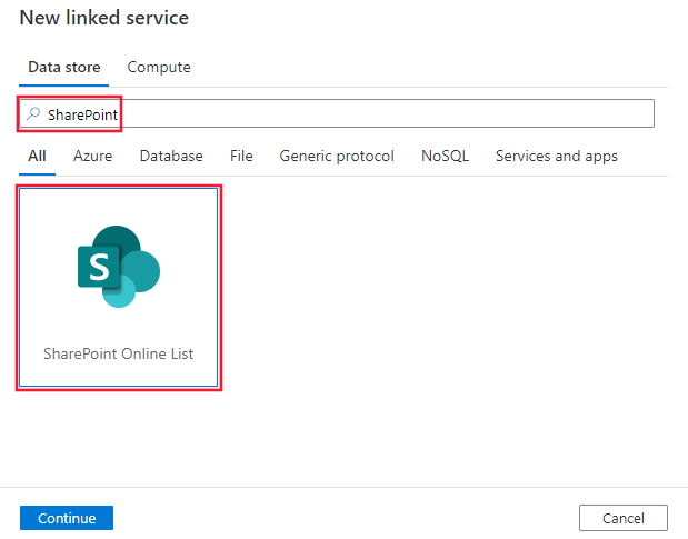 Screenshot: Der SharePoint Online-Listenconnector.