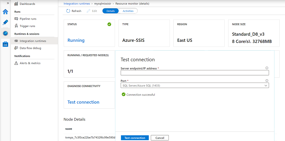 Überwachen Ihrer Azure-SSIS IR – Kachel „DIAGNOSE“