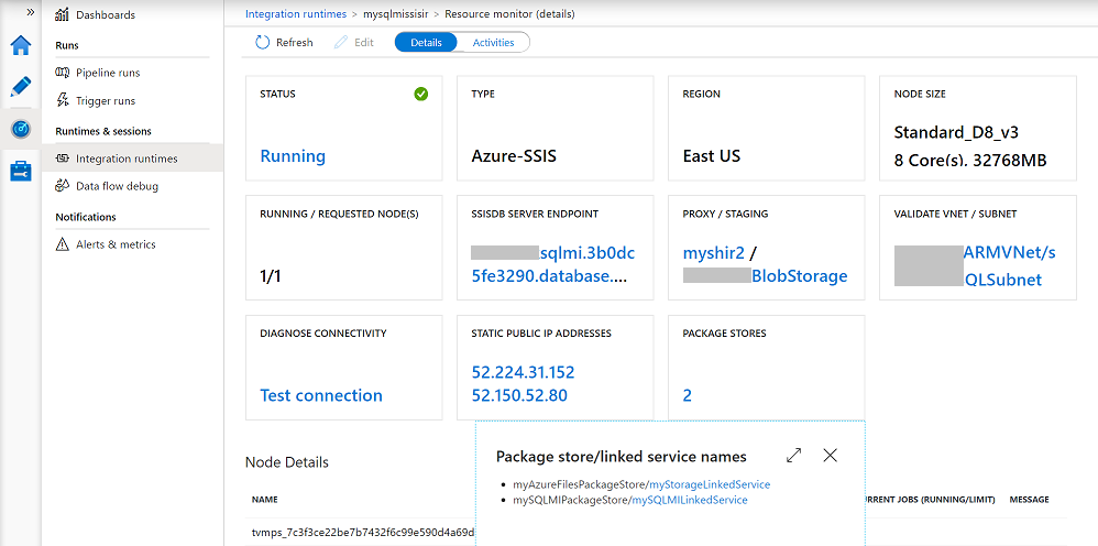 Überwachen Ihrer Azure-SSIS IR – Kachel „PAKET“