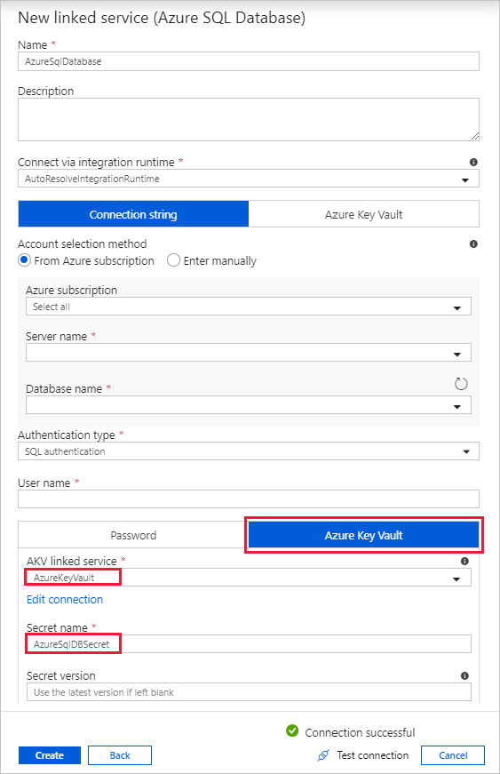 Konfigurieren des Azure Key Vault-Geheimnisses