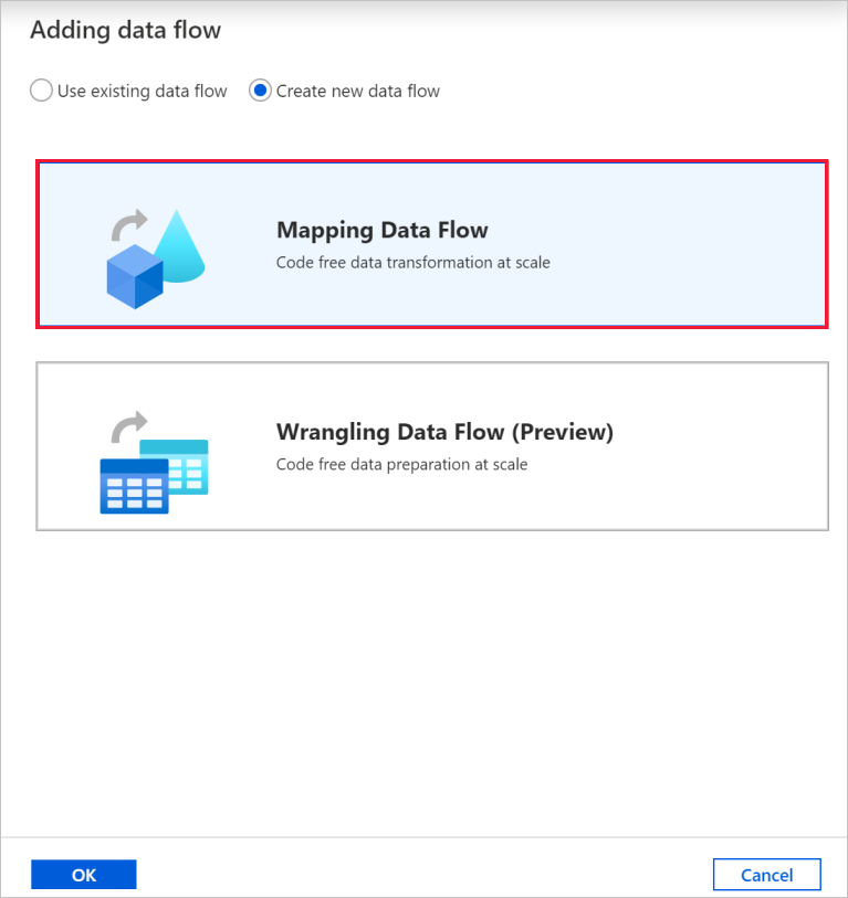 Screenshot that shows Mapping Data Flow.