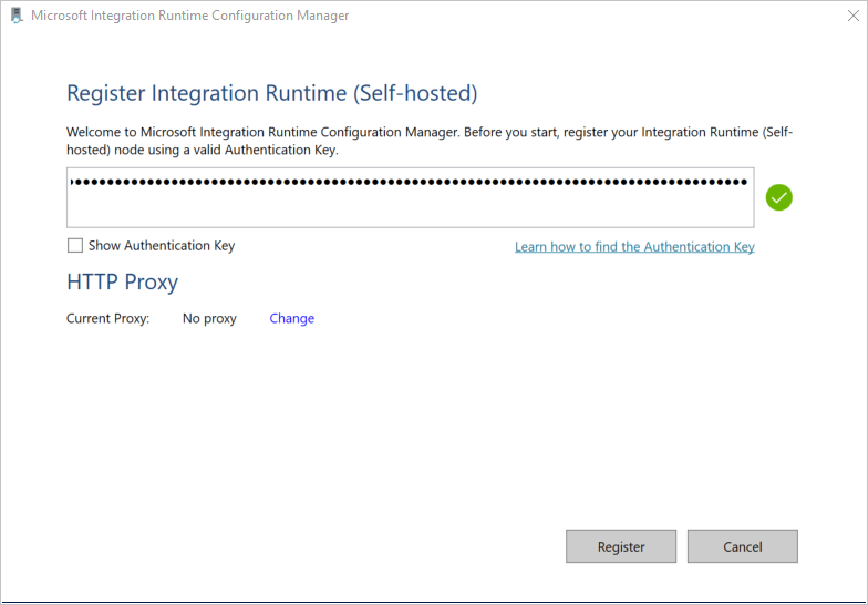 Registrieren der Integration Runtime