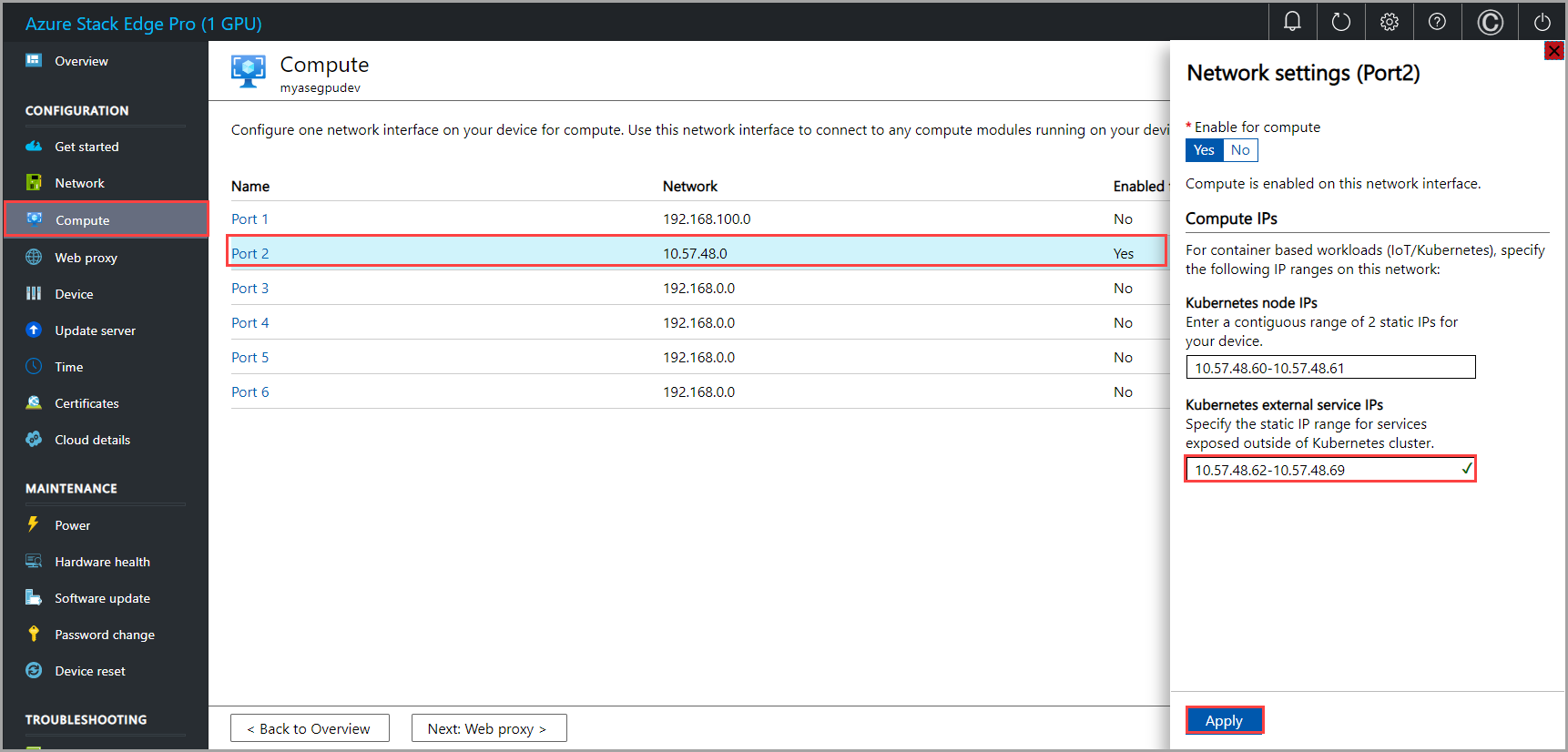 Change Kubernetes service IPs