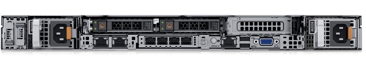 Foto des Dell PowerEdge R660-Hintergrundpanels.