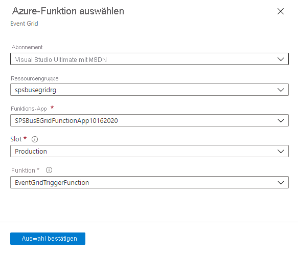 Funktion: Endpunkt auswählen