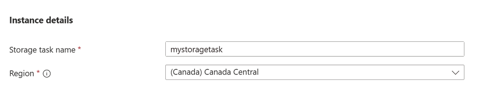 Screenshot des Abschnitts „Instanzendetails“ auf der Registerkarte „Grundlagen“