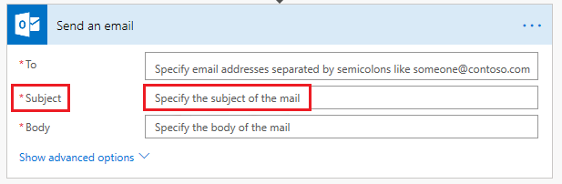 Screenshot, der die x-ms-summary- und description-Parameterwerte in der Benutzeroberfläche zeigt.