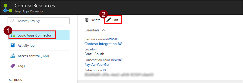 Logic Apps-Konnektor bearbeiten