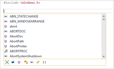 Screenshot: Predictive IntelliSense für C plus plus.