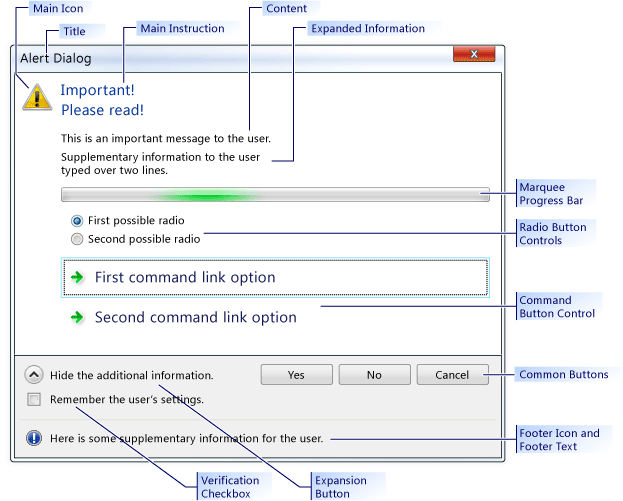 Beispiel für CTaskDialog.