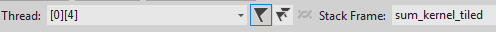 Debug Location toolbar with Show Only Flagged icon.