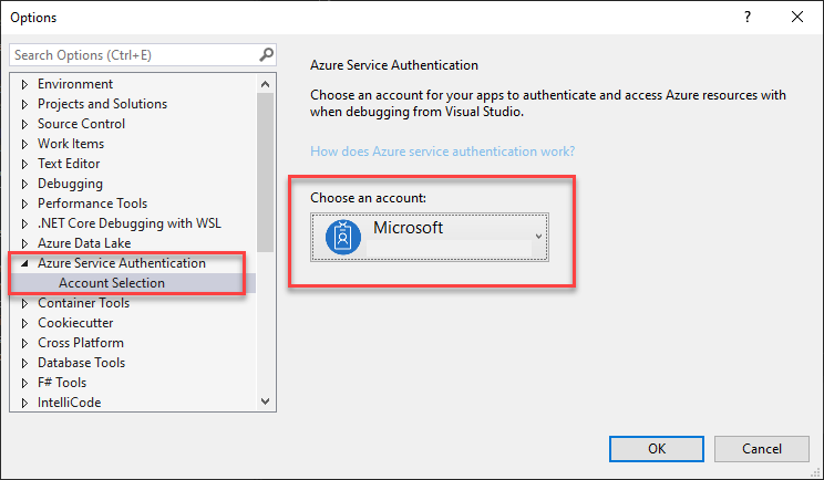 Screenshot der Schaltfläche zum Anmelden bei Azure mit Visual Studio.