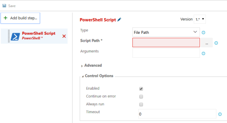 Angeben des auszuführenden PowerShell-Skripts