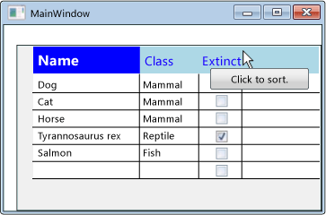 Formatierte DataGrid-Spaltenheader