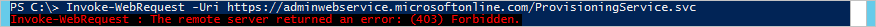 Screenshot eines 403-Proxyfehlers in PowerShell.