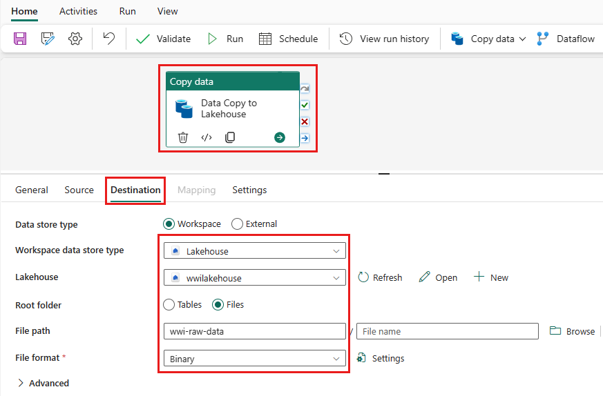 Screenshot: Registerkarte „Ziel“ mit Eingabefeld für Details