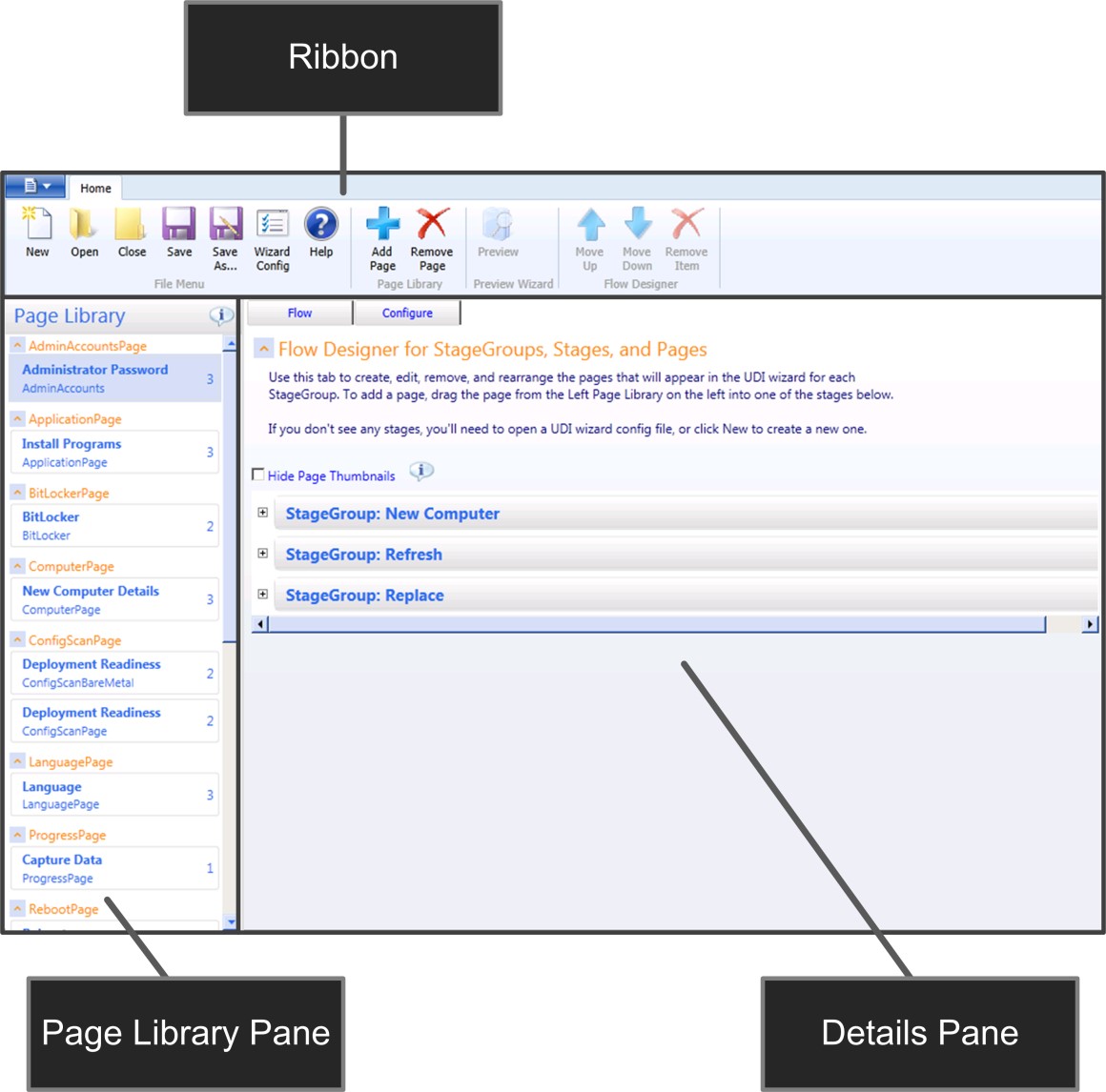 Abbildung 8. Allgemeine Ui-Elemente des UDI-Assistenten-Designers