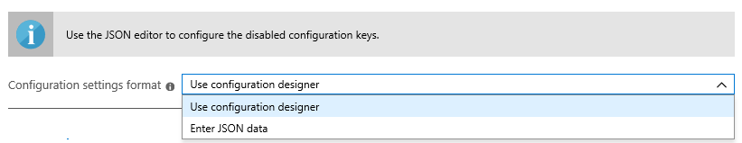 Konfigurationseinstellungsformat: Verwenden des Konfigurations-Designers