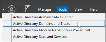 Wählen Sie Active Directory-Domänen und -Vertrauensstellungen aus.