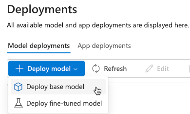 Azure OpenAI Deploy-Basismodell